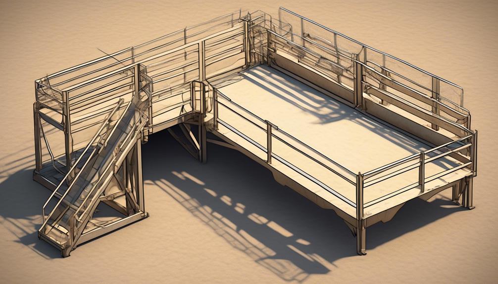 detailed sketches of elevated cattle loading platform