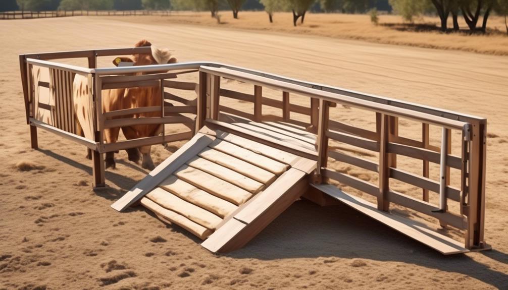 functional wooden cattle ramp