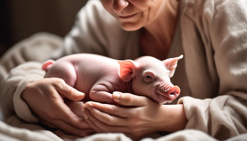 caring for baby piglets