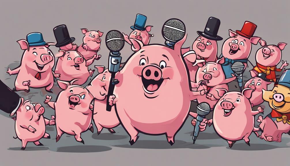 funny pig cartoon characters