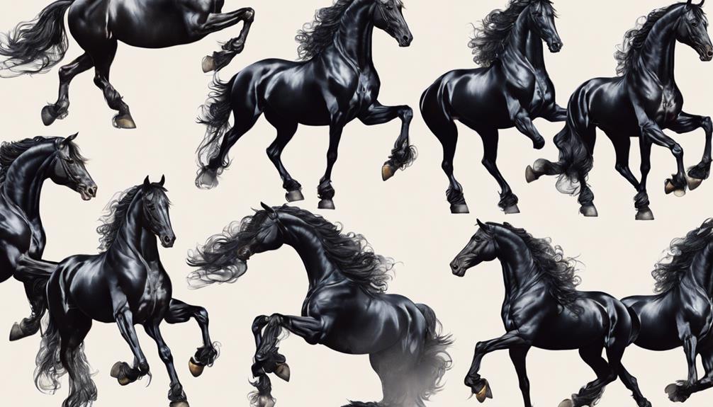 majestic black friesian horses