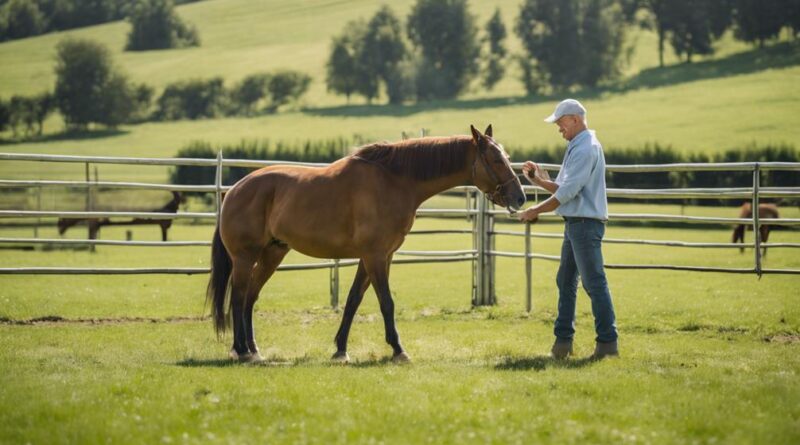 horse training on farm