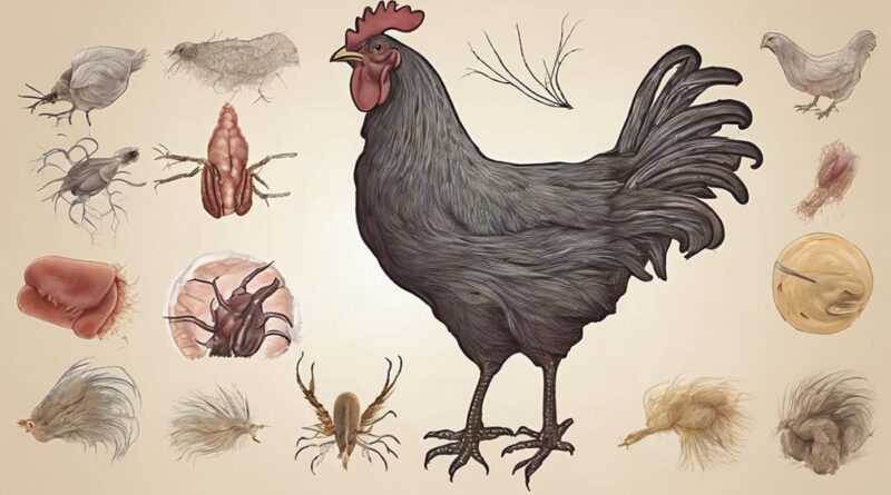 chickens plagued by parasites